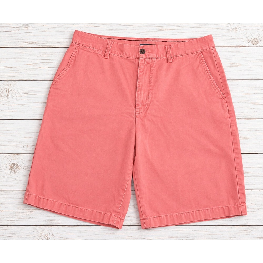 Nautica Mens Chino Shorts Salmon Pink Cotton Casual Preppy Summer Size 34W